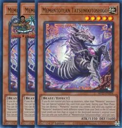Yugioh! 3x Mementotlan Tatsunootoshigo MP25-EN294 Ultra Rare 1st Ed NM - Image 1