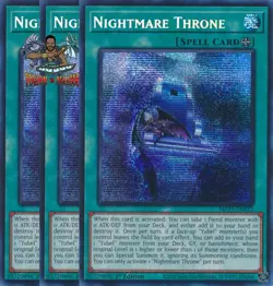 Yugioh! 3x Nightmare Throne MP25-EN072 Prismatic Secret Rare 1st Ed NM - Image 1