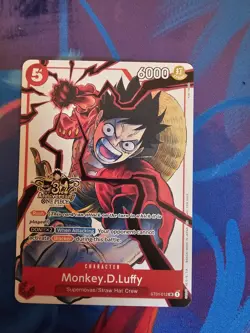 One Piece Card - Monkey D. Luffy (ST01-012) 3rd Anniversary Stamped English MINT - Image 2