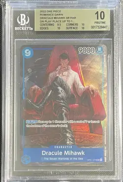 BGS 10 Pristine - Dracule Mihawk Parallel Art OP01-070 - One Piece Romance Dawn - Image 1