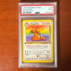 Dragonite 1st First Edition PSA 9 Pokemon 1999 Vintage Fossil Set - Image 1
