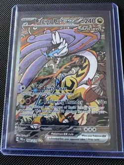 Pokemon TCG Raging Bolt EX Prismatic Evolutions Holo Card 166/131 Sir - Image 1