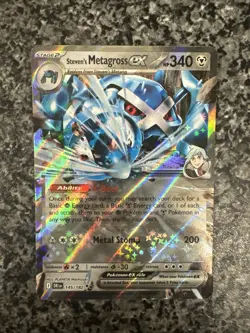 Pokemon Card Stevens Metagross ex 145/182 Destined Rivals Ultra Rare Near Mint - Image 1
