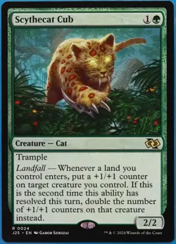 Scythecat Cub Foundations Jumpstart NM Green Rare MTG CARD (ID# 510199) ABUGames - Image 1
