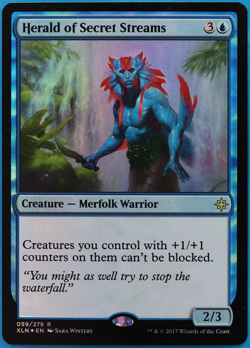Herald of Secret Streams FOIL Ixalan NM Blue Rare MTG CARD (ID# 507965) ABUGames - Image 1