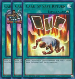Yugioh! 3x Card of Safe Return MP25-EN297 Ultra Rare 1st Ed NM - Image 1