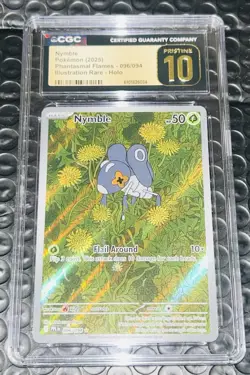 Pokemon Nymble (2025) Phantasmal Flames 096/094 CGC PRISTINE 10 - Image 1
