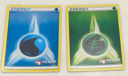 Pokemon Grass/Water Energy 2011 Holo Play! Pokemon League & Championship LP - Image 1