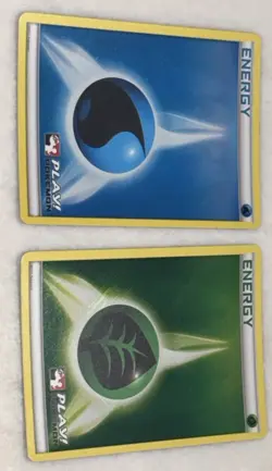 Pokemon Grass/Water Energy 2011 Holo Play! Pokemon League & Championship LP - Image 2