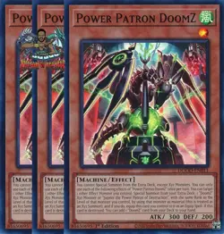 Yugioh! 3x Power Patron DoomZ DOOD-EN011 Super Rare 1st Ed NM - Image 1