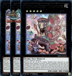 Yugioh! 3x Madolche Queen Tiarafraise MP25-EN222 Ultra Rare 1st Ed NM - Image 1