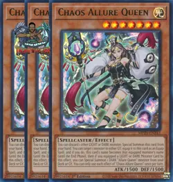 Yugioh! 3x Chaos Allure Queen MP25-EN242 Ultra Rare 1st Ed NM - Image 1