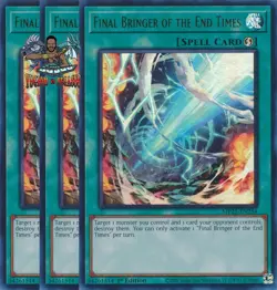 Yugioh! 3x Final Bringer of the End Times MP25-EN254 Ultra Rare 1st Ed NM - Image 1