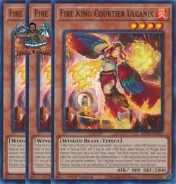 Yugioh! 3x Fire King Courtier Ulcanix MP25-EN262 Ultra Rare 1st Ed NM - Image 1