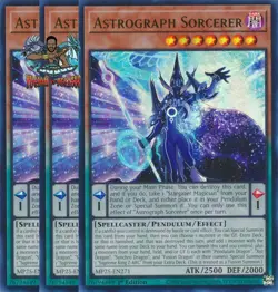 Yugioh! 3x Astrograph Sorcerer MP25-EN271 Ultra Rare 1st Ed NM - Image 1