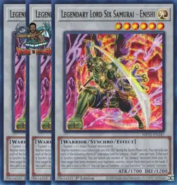 Yugioh! 3x Legendary Lord Six Samurai - Enishi MP25-EN247 Ultra Rare 1st Ed NM - Image 1