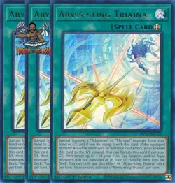 Yugioh! 3x Abyss-sting Triaina MP25-EN253 Ultra Rare 1st Ed NM - Image 1