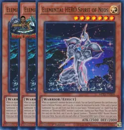 Yugioh! 3x Elemental HERO Spirit of Neos MP25-EN268 Ultra Rare 1st Ed NM - Image 1