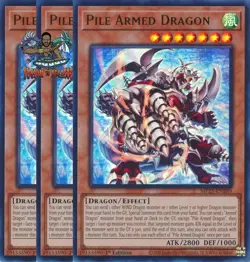 Yugioh! 3x Pile Armed Dragon MP25-EN289 Ultra Rare 1st Ed NM - Image 1
