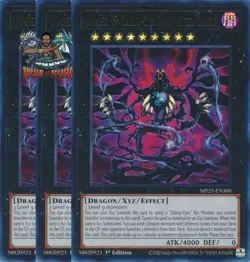 Yugioh! 3x Number 95: Galaxy-Eyes Dark Matter Dragon MP25-EN300 Ultra Rare NM - Image 1