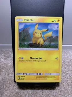 Pikachu SM183 Sun & Moon Black Star Promo Holo Pokemon Card LP - Image 1