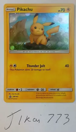 Pokemon TCG Pikachu Holo Sun & Moon SM183 Black Star Promo Card - Image 1