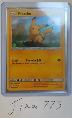 Pokemon TCG Pikachu Holo Sun & Moon SM183 Black Star Promo Card - Image 3
