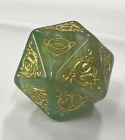 Lord of the Rings MTG Bundle Oversized Green Gold Spindown Dice D20 New Die LTR - Image 1