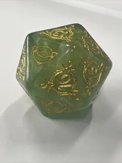 Lord of the Rings MTG Bundle Oversized Green Gold Spindown Dice D20 New Die LTR - Image 2