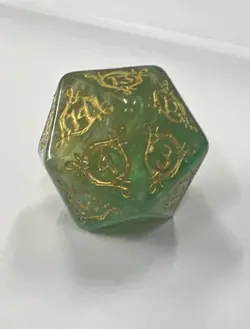 Lord of the Rings MTG Bundle Oversized Green Gold Spindown Dice D20 New Die LTR - Image 4