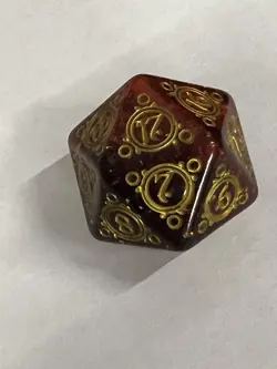 Lord of the Rings MTG Gift Bundle Oversized Red Gold Spindown Dice D20 Die LTR - Image 2