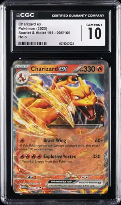 2023 POKEMON MEW EN-151 #006 CHARIZARD EX CGC 10 GEM MINT - Image 1