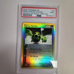 Team Aqua's Cacnea Reverse Foil 24/95 PSA 9 EX Team Magma Vs. Team Aqua Pokemon - Image 1