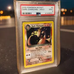 2000 POKEMON Team ROCKET #4/82 DARK CHARIZARD HOLO PSA 9 - Image 3