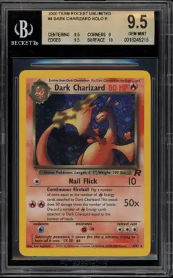 Pokemon Dark Charizard Team Rocket Unlimited Holo Rare #4 BGS 9.5 Gem Mint - Image 1