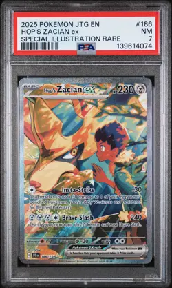 2025 POKEMON JTG EN-JOURNEY TOGETHER 186 HOP'S ZACIAN EX SIR - PSA 7 - Image 1