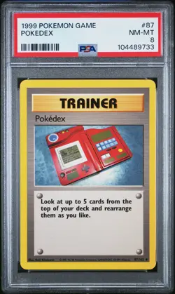 1999 POKEMON BASE SET UNLIMITED #87 POKEDEX PSA 8 - Image 1