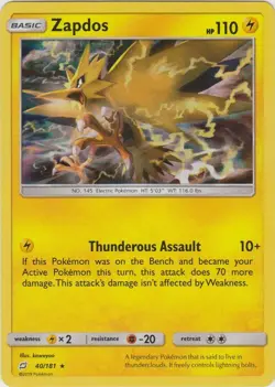 Zapdos 40/181 Holo Team Up Pokemon Card NM - Image 1
