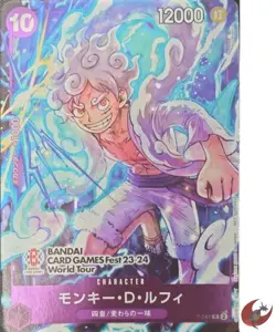 One Piece card Promo P-041 P Monkey D. Luffy Japanese BANDAI CARD GAME FEST - Image 1