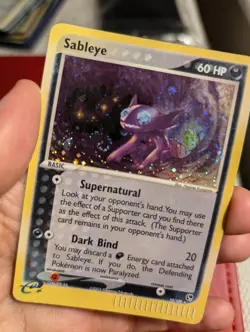 Pokemon TCG Sableye EX Sandstorm 10/100 HOLO RARE Great Condition SWIRL! - Image 3