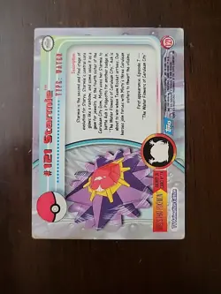 HP! HOLO FOIL 2000 Topps Pokemon TV Animation Edition Series 3 #121 Starmie - Image 3