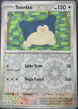 Snorlax 144/191 Reverse Holo Surging Spark SSP NM/M Pokemon TCG - Image 1