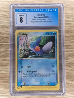 2003 Pokemon Target Snack Bar Promotion Mudkip 018 Black Star Promo CGC 8 - Image 1