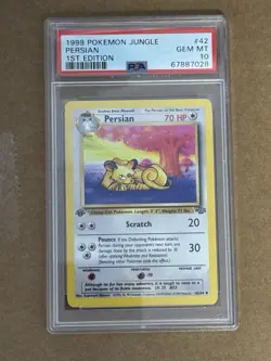 1999 POKEMON JUNGLE 1ST EDITION #42/64 PERSIAN PSA 10 - Image 1