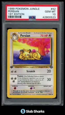 1999 POKEMON JUNGLE 1ST EDITION #42/64 PERSIAN PSA 10 - Image 1