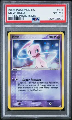 Pokemon Holon Phantoms EX Mew #111/110 Secret Rare Holo Foil PSA 8 NM-MT 2006 - Image 1