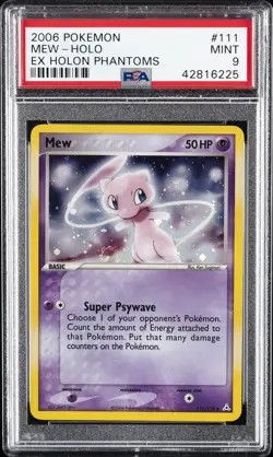 2006 POKEMON EX HOLON PHANTOMS #111 MEW-HOLO PSA 9 - Image 1
