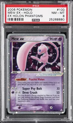 2006 POKEMON EX HOLON PHANTOMS #100 MEW EX-HOLO PSA 8 - Image 1