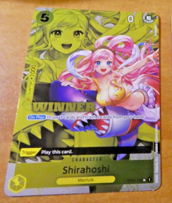 ONE PIECE ENGLISH CARD WINNER HOLO GAME CARTE Shirahoshi OP03-116 JCC EN MINT - Image 1
