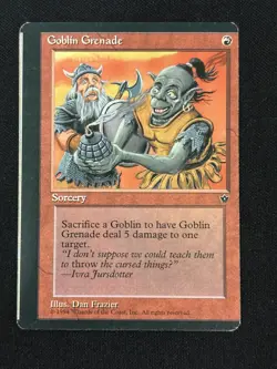 Goblin Grenade (Frazier) Fallen Empires Miscut Magic The Gathering MTG Card - Image 1